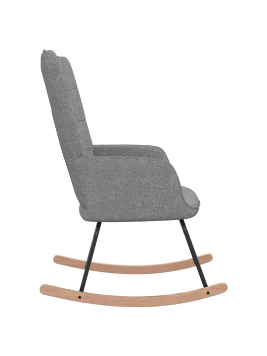 Houpací křeslo světle šedé textil