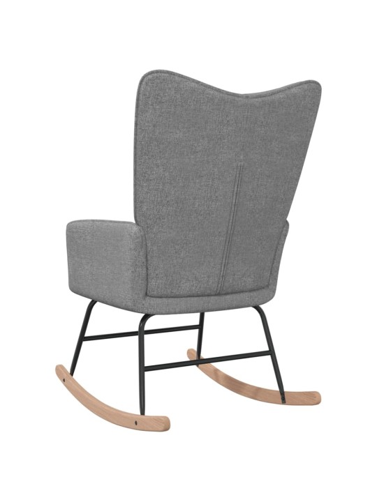 Houpací křeslo světle šedé textil