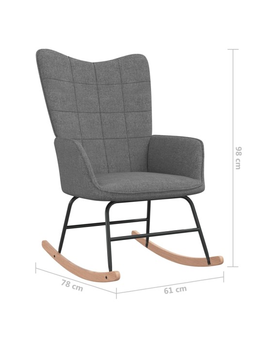 Houpací křeslo tmavě šedé textil