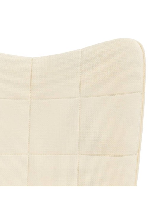 Houpací křeslo krémové textil