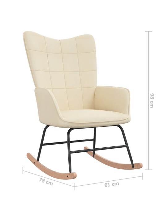 Houpací křeslo krémové textil