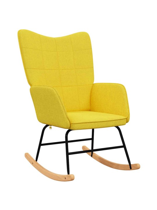 Houpací křeslo hořčicově žluté textil