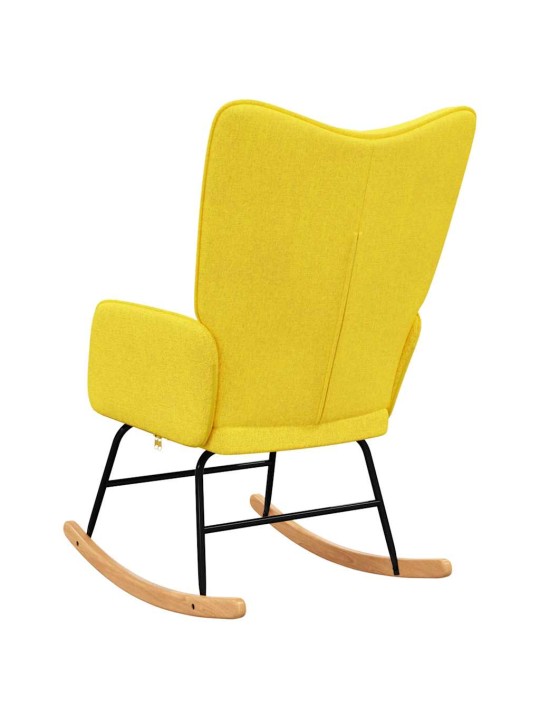 Houpací křeslo hořčicově žluté textil