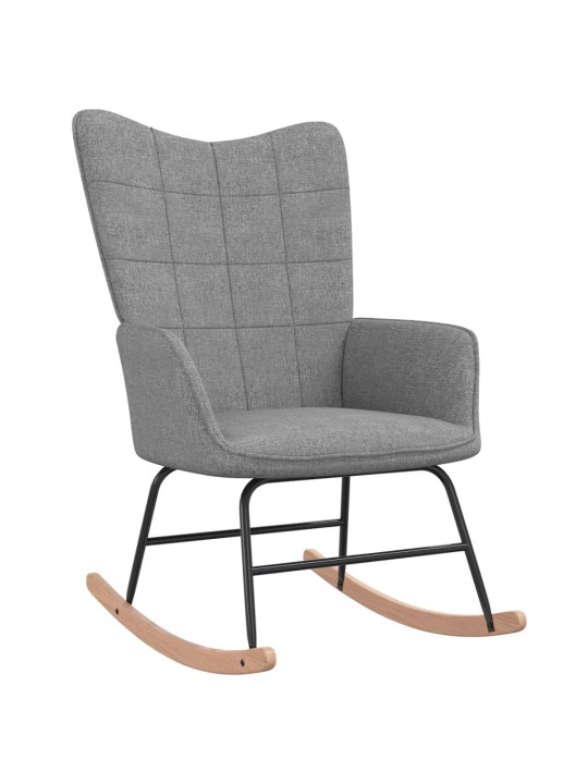 Houpací křeslo se stoličkou světle šedé textil