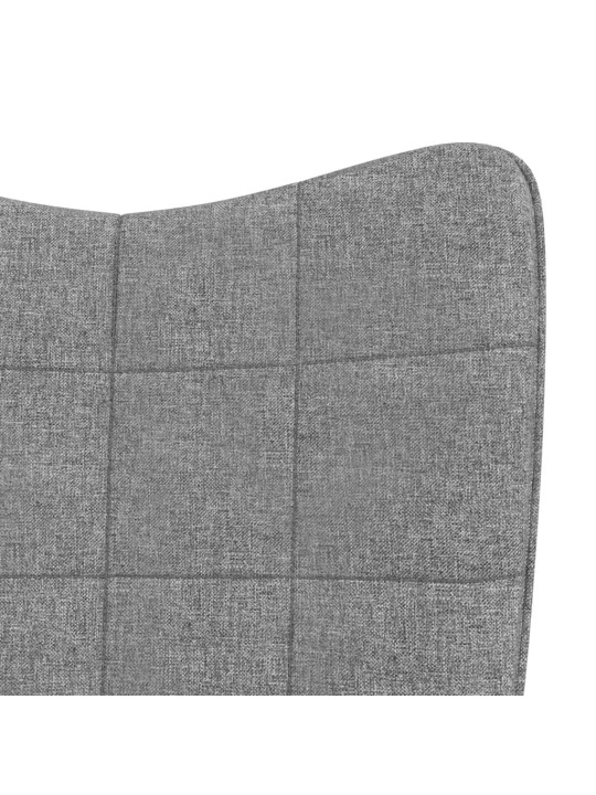 Houpací křeslo se stoličkou světle šedé textil