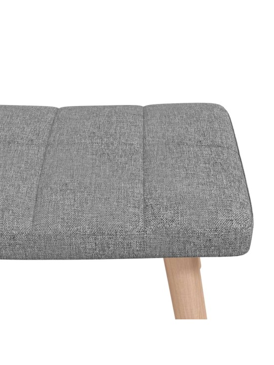 Houpací křeslo se stoličkou světle šedé textil