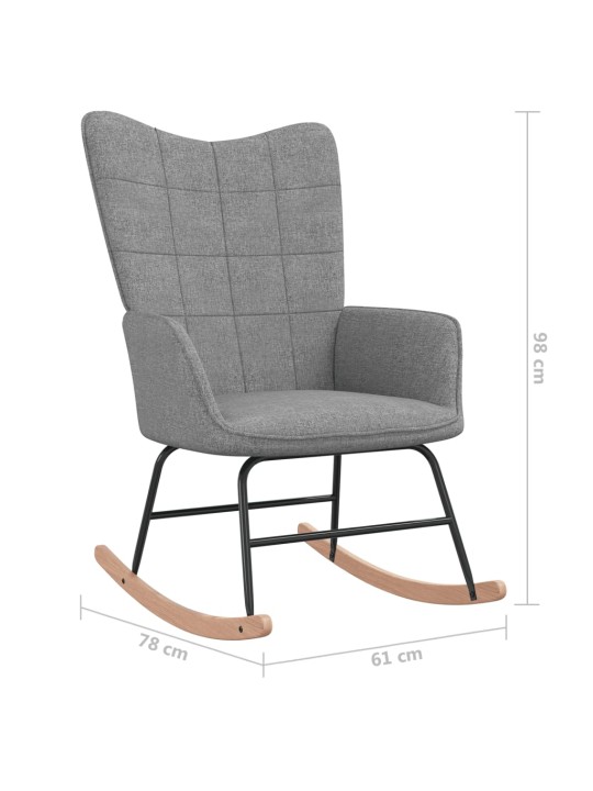 Houpací křeslo se stoličkou světle šedé textil