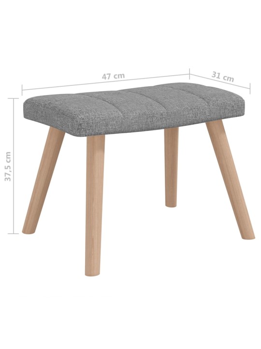 Houpací křeslo se stoličkou světle šedé textil