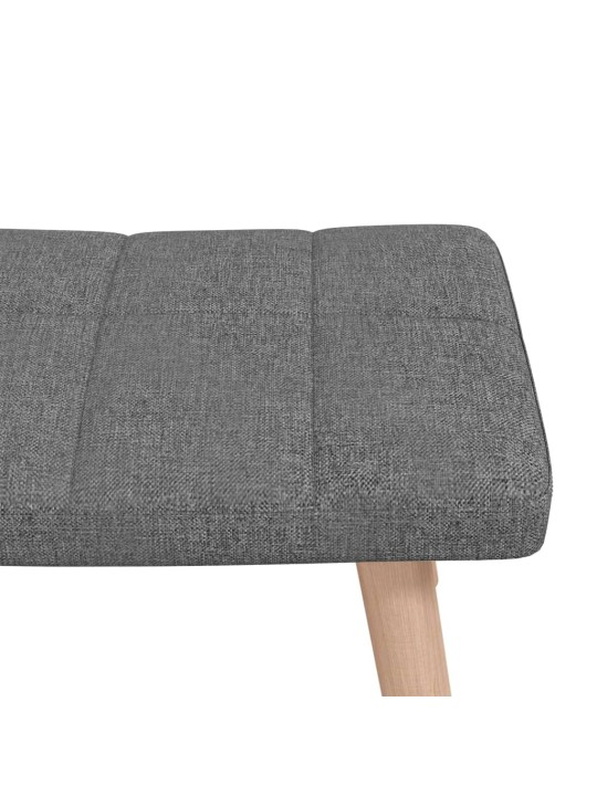 Houpací křeslo se stoličkou tmavě šedé textil
