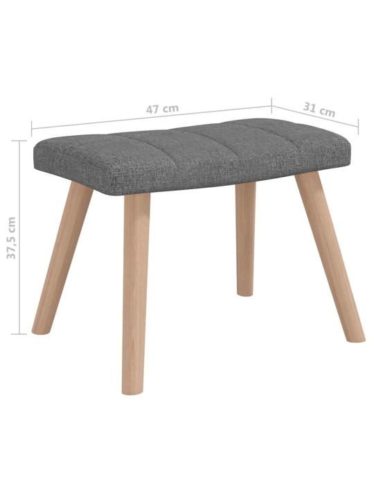 Houpací křeslo se stoličkou tmavě šedé textil