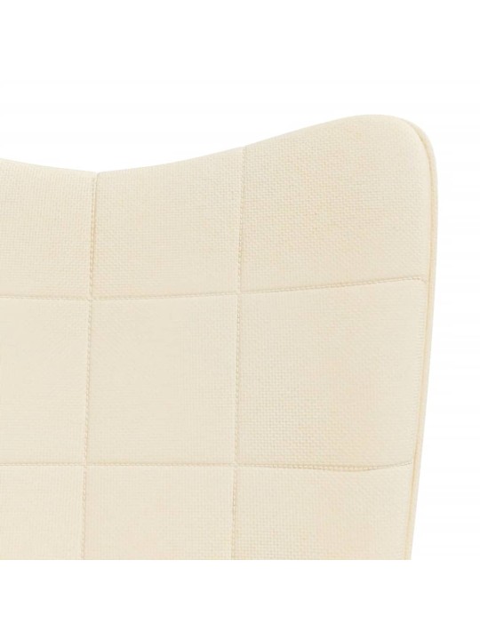 Houpací křeslo se stoličkou krémově textil