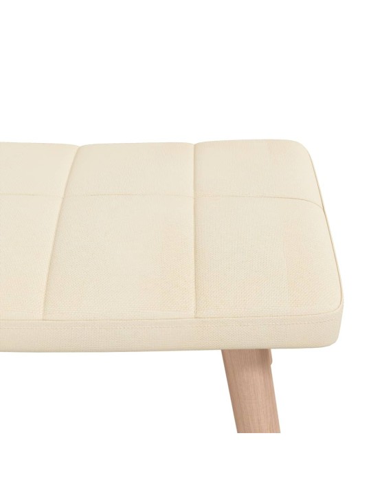 Houpací křeslo se stoličkou krémově textil