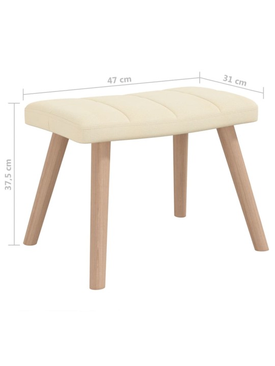 Houpací křeslo se stoličkou krémově textil