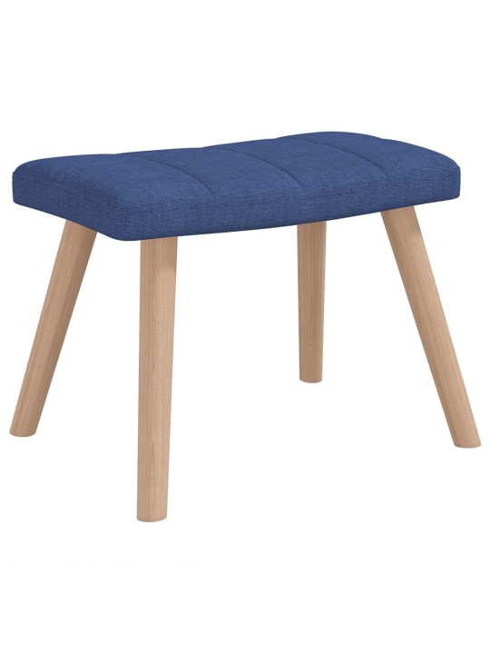 Houpací křeslo se stoličkou modré textil