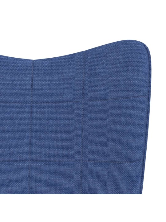 Houpací křeslo se stoličkou modré textil