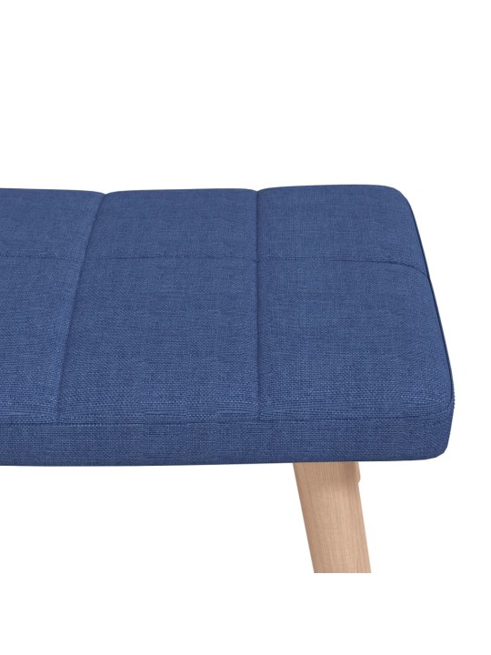 Houpací křeslo se stoličkou modré textil