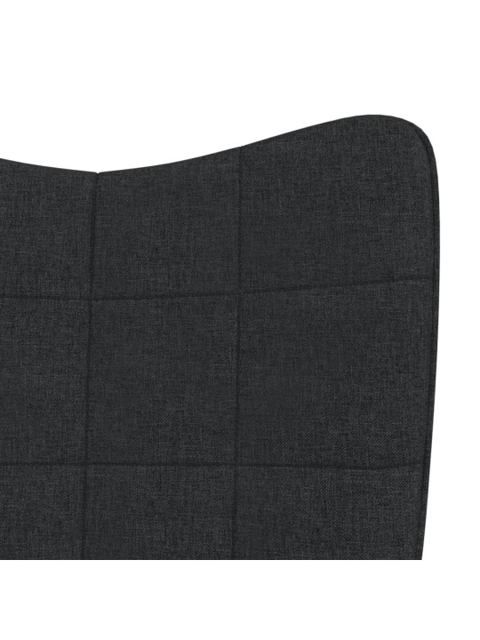 Houpací křeslo se stoličkou černé textil