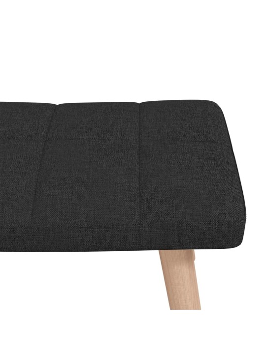 Houpací křeslo se stoličkou černé textil