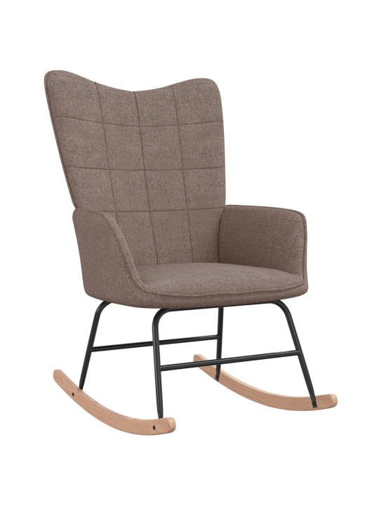 Houpací křeslo se stoličkou taupe textil