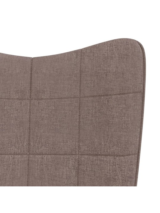 Houpací křeslo se stoličkou taupe textil
