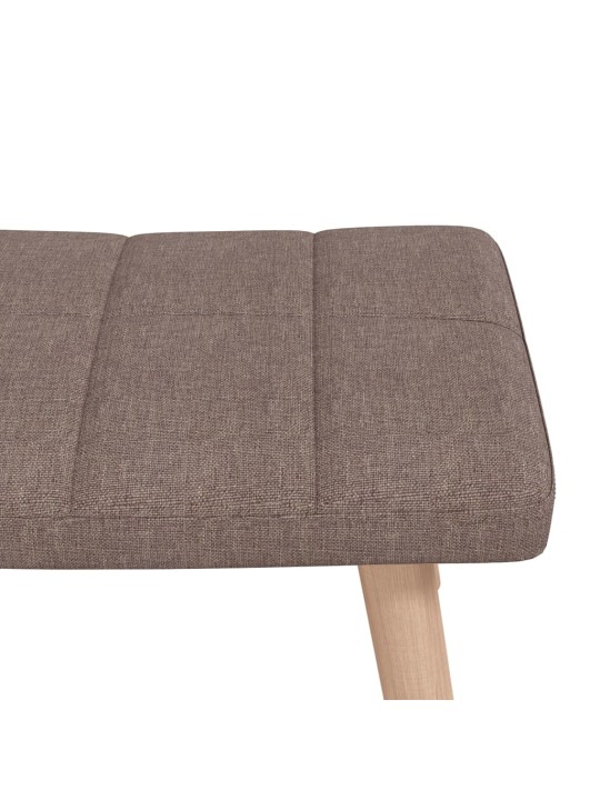 Houpací křeslo se stoličkou taupe textil