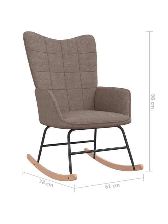 Houpací křeslo se stoličkou taupe textil