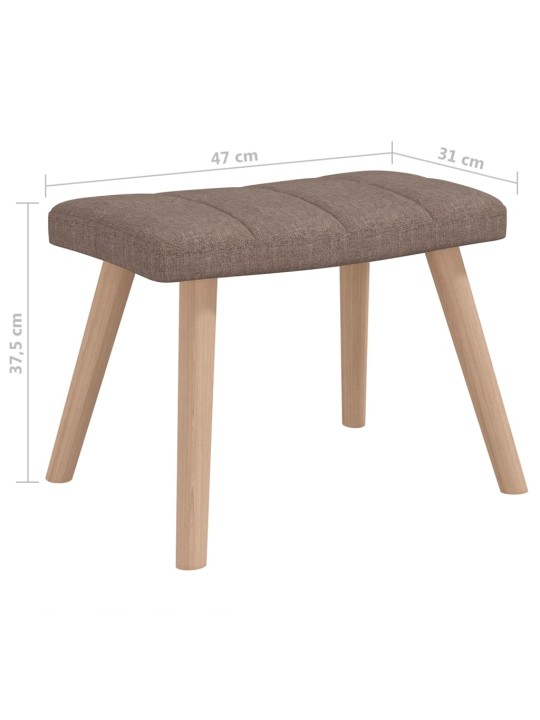 Houpací křeslo se stoličkou taupe textil