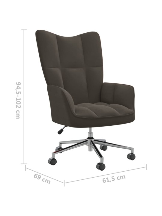 Relaxační křeslo tmavě šedé samet