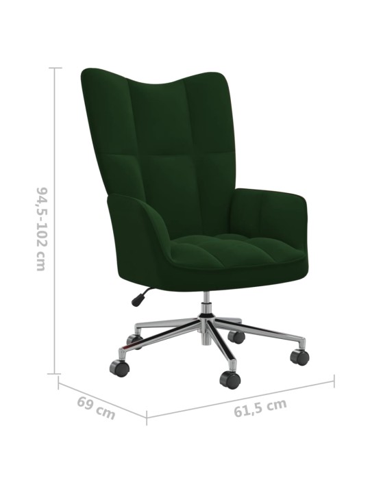 Relaxační křeslo tmavě zelené samet