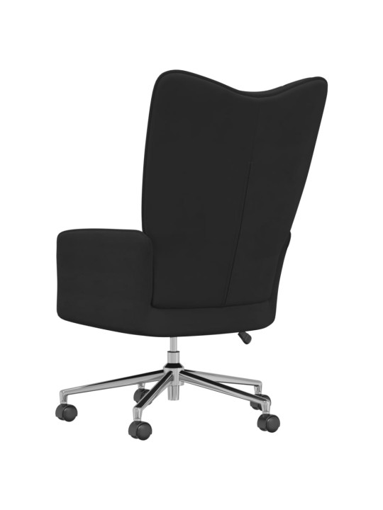 Relaxační křeslo černé samet
