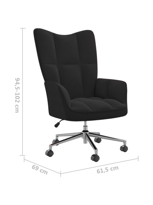 Relaxační křeslo černé samet