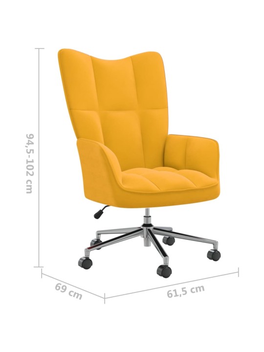 Relaxační křeslo hořčicově žluté samet