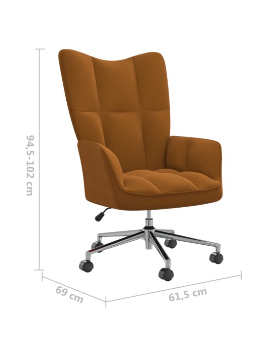 Relaxační křeslo hnědé samet