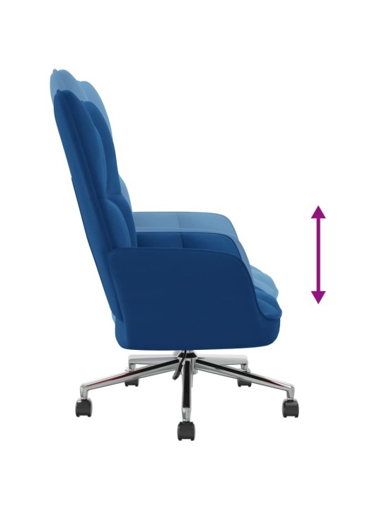 Relaxační křeslo modré samet