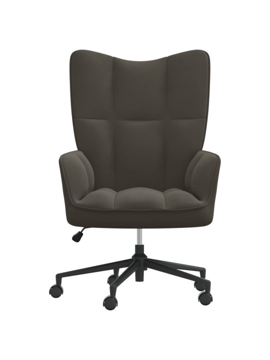Relaxační křeslo tmavě šedé samet
