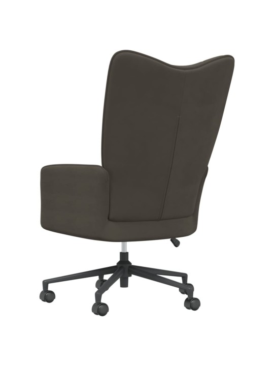Relaxační křeslo tmavě šedé samet