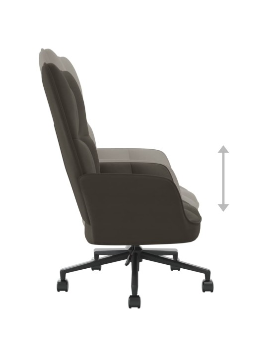 Relaxační křeslo tmavě šedé samet