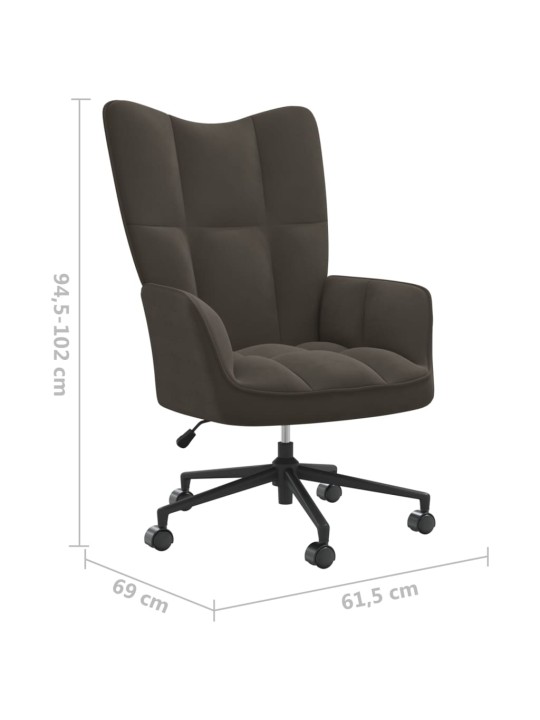 Relaxační křeslo tmavě šedé samet