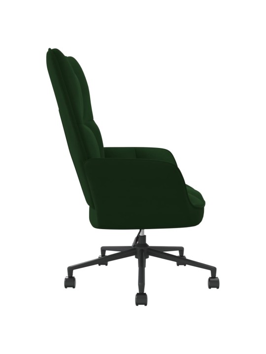 Relaxační křeslo tmavě zelené samet