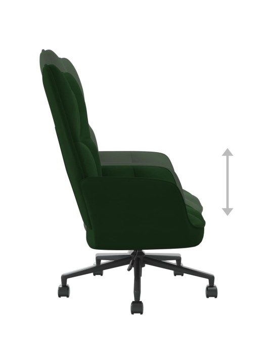 Relaxační křeslo tmavě zelené samet