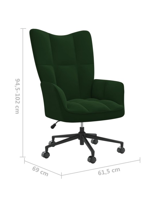 Relaxační křeslo tmavě zelené samet