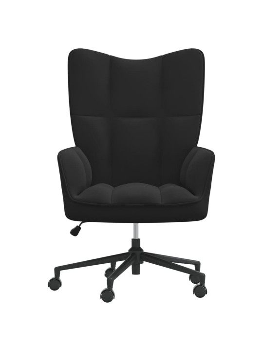 Relaxační křeslo černé samet