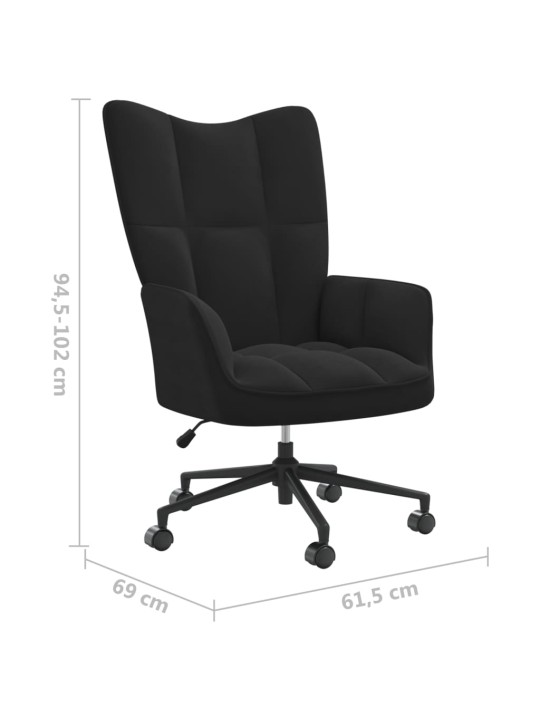 Relaxační křeslo černé samet