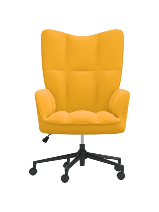 Relaxační křeslo hořčicově žluté samet