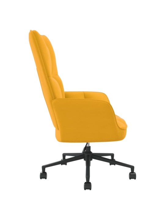 Relaxační křeslo hořčicově žluté samet