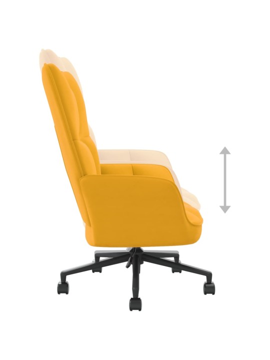 Relaxační křeslo hořčicově žluté samet