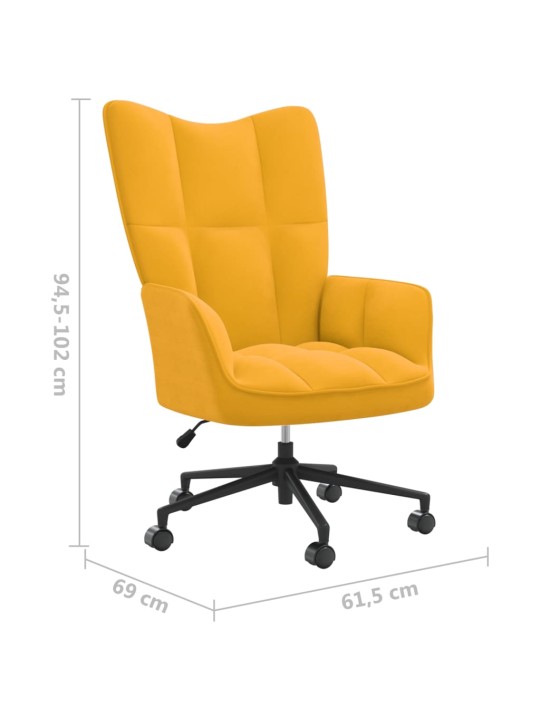 Relaxační křeslo hořčicově žluté samet