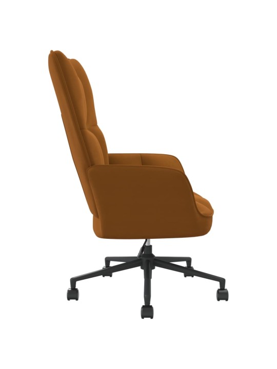 Relaxační křeslo hnědé samet