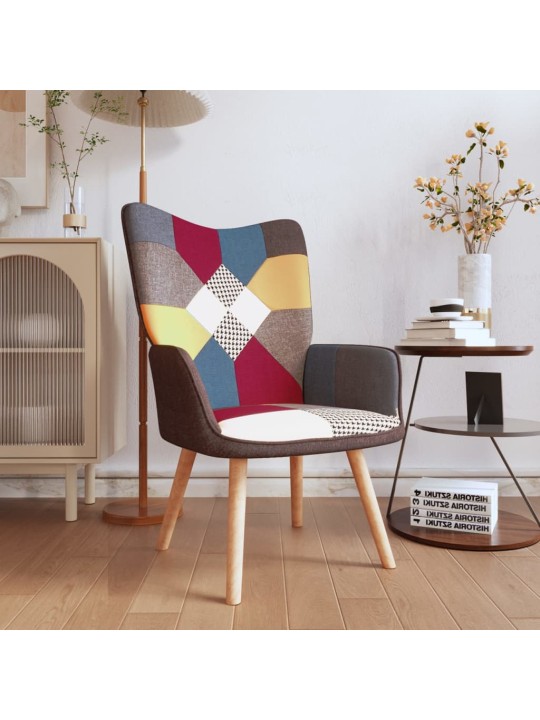 Relaxační křeslo patchwork textil