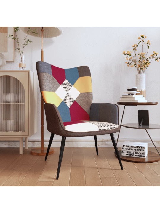 Relaxační křeslo patchwork textil
